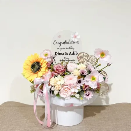 Bloom Box Akrilik Ucapan Wedding Kepulauan Anambas